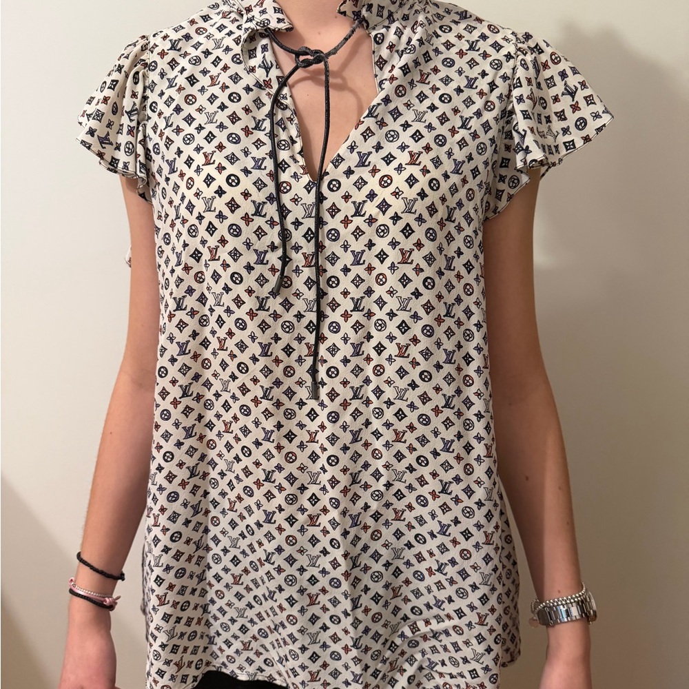 Louis Vuitton Monogram Blouse - Cream and Black